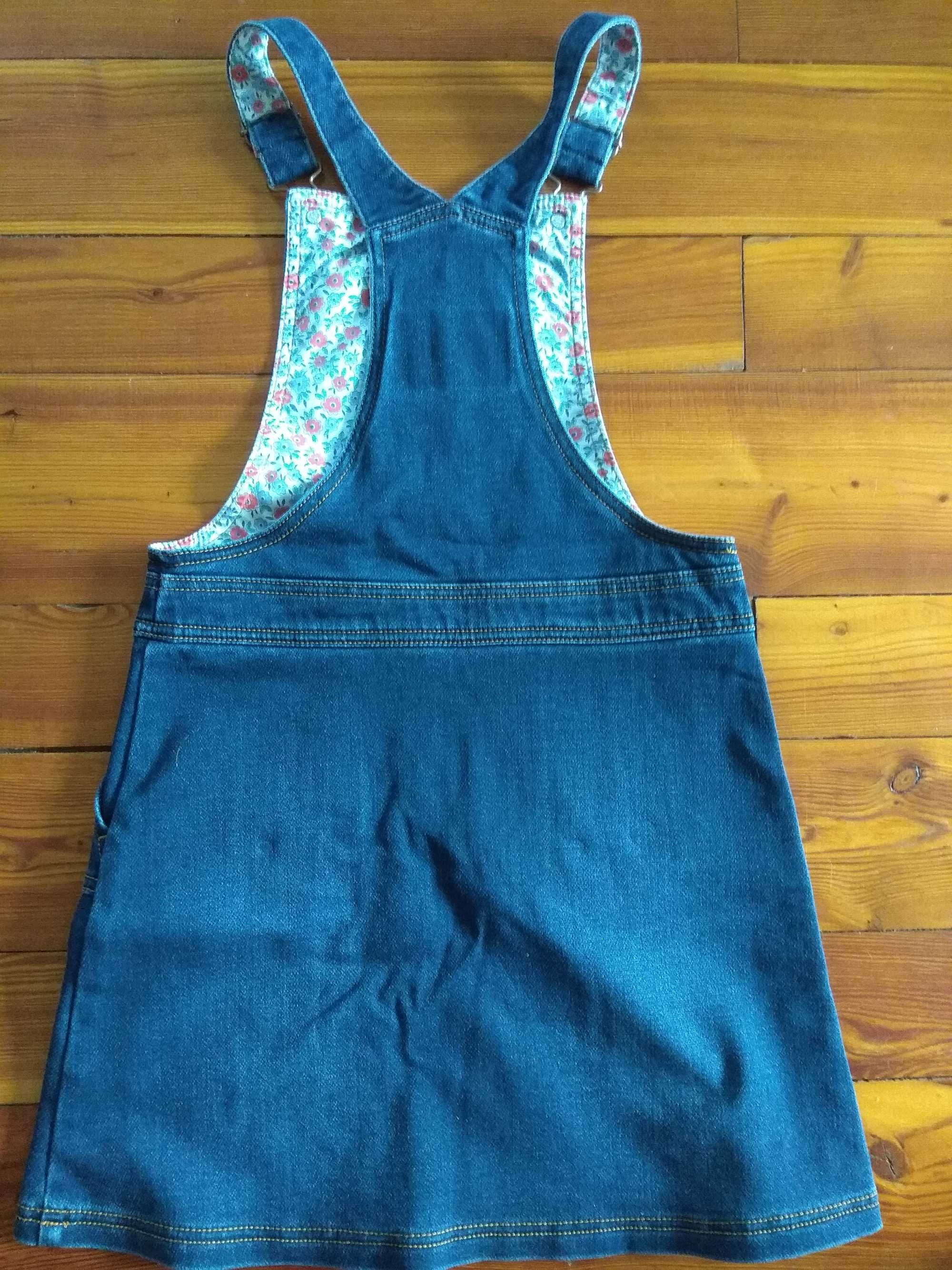 Sukienka dziewczęca ogrodniczka jeans r. 140 + bluza Psi Patrol 134