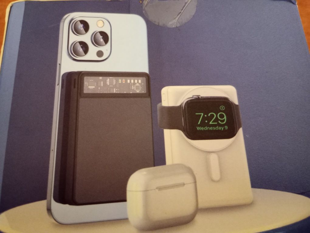 Power Bank indukcyjny magnetyczny kieszonkowy 10000mAh, iPhone itp
