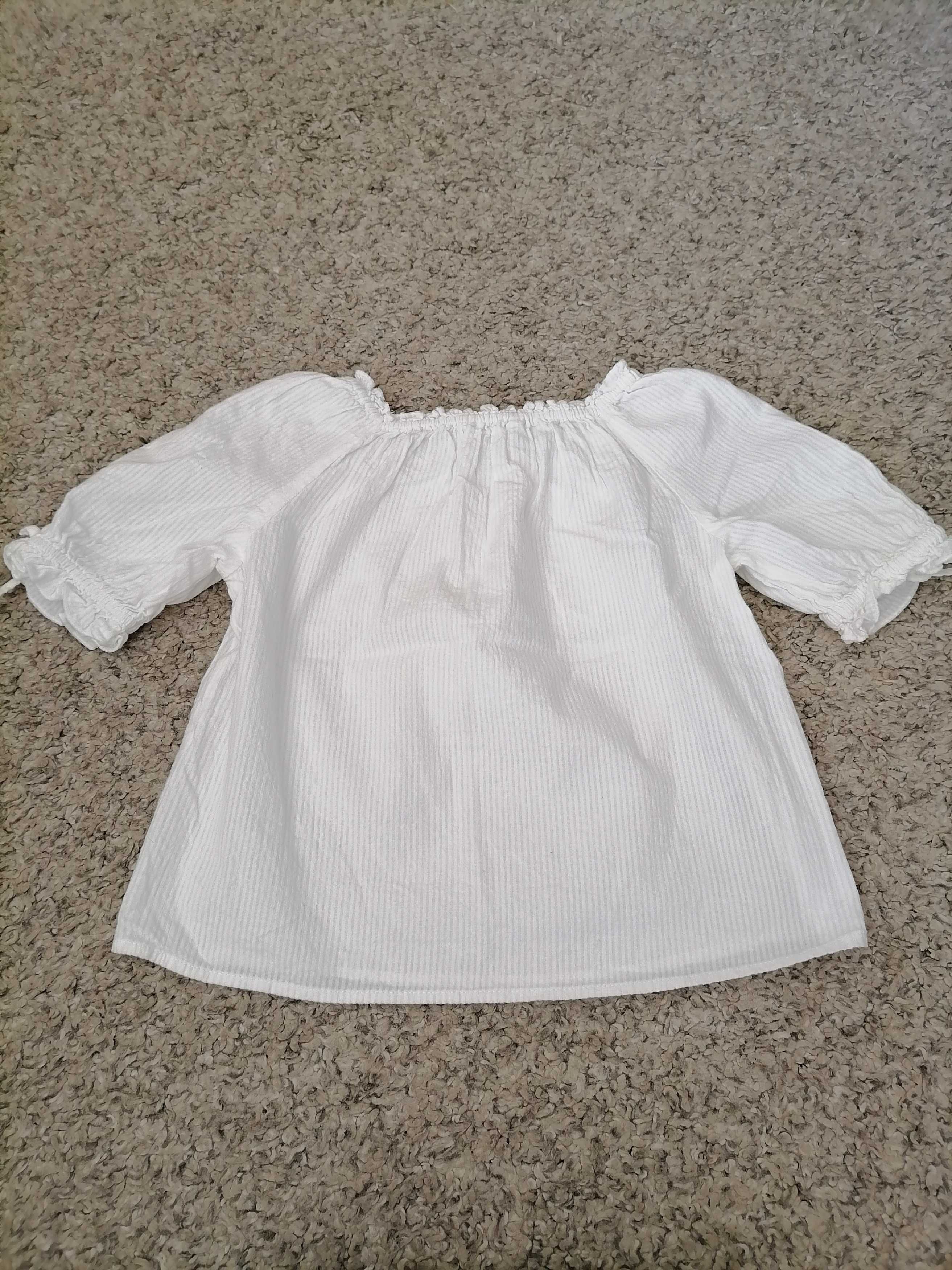 Bluzeczka biała elegancka H&M rozm 140, bawełniana