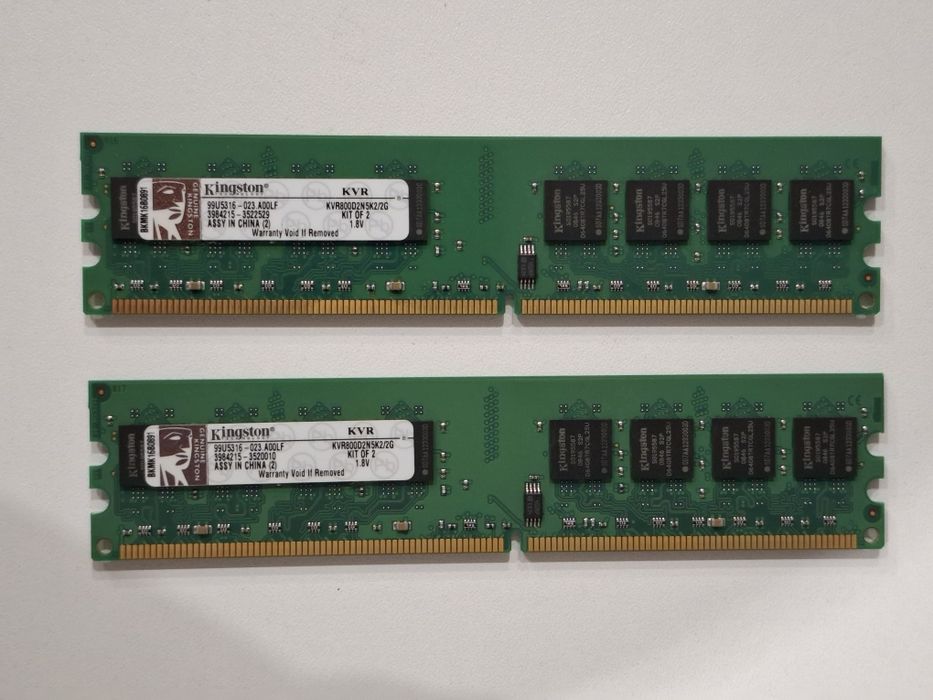 Pamięć RAM Kingston 2GB kit DDR2 2x 1GB KVR800D2N5K2/2G do PC