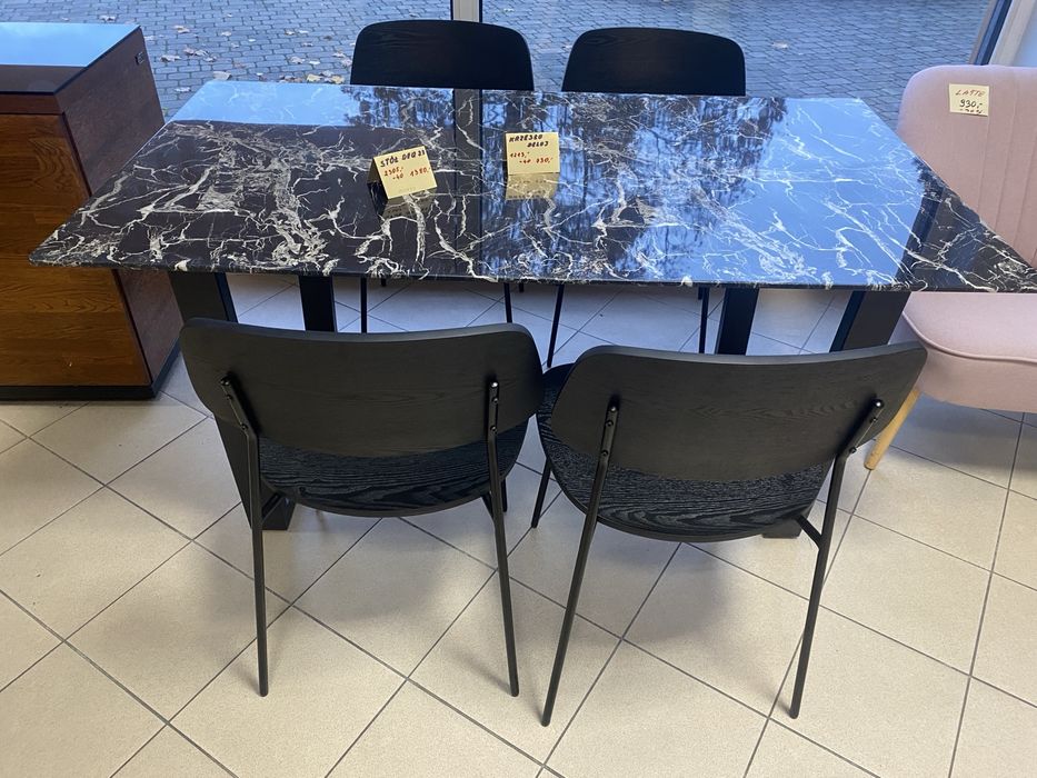 Glamour stół imitacja marmuru piękny elegancki