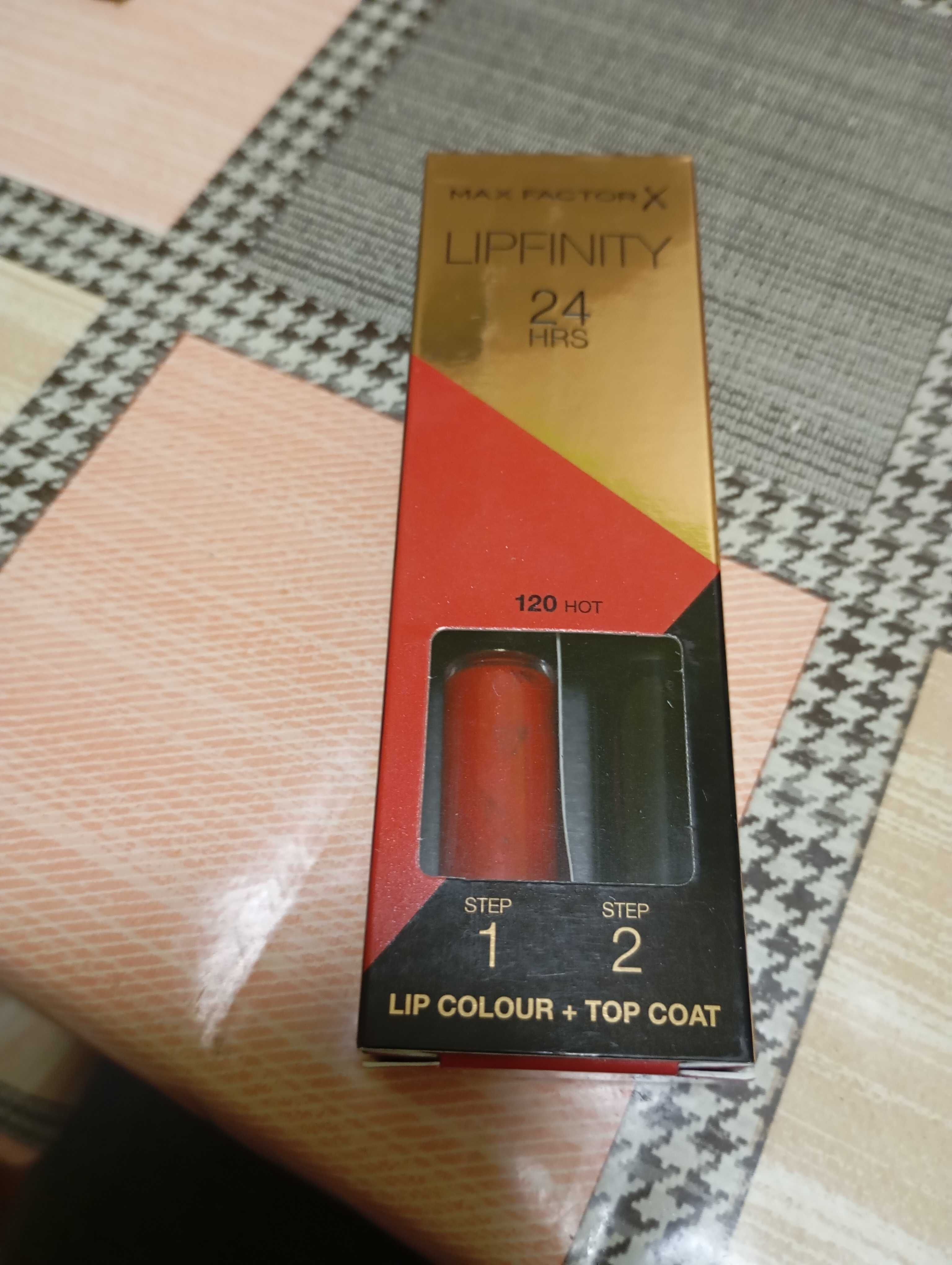 Max Factor Lipfinity Pomadka 2,3ml + pielęgnujący sztyft 1,9g 120 Hot