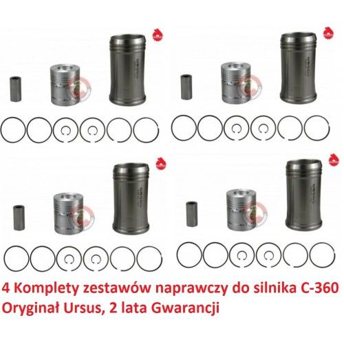 Zestaw naprawczy SILNIKA C-360 na CAŁA SILNIK 4 sztuki Oryginał Ursus