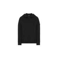STONE ISLAND 60219 Hooded Sweatshirt Embroidery Cotton Fleece Black