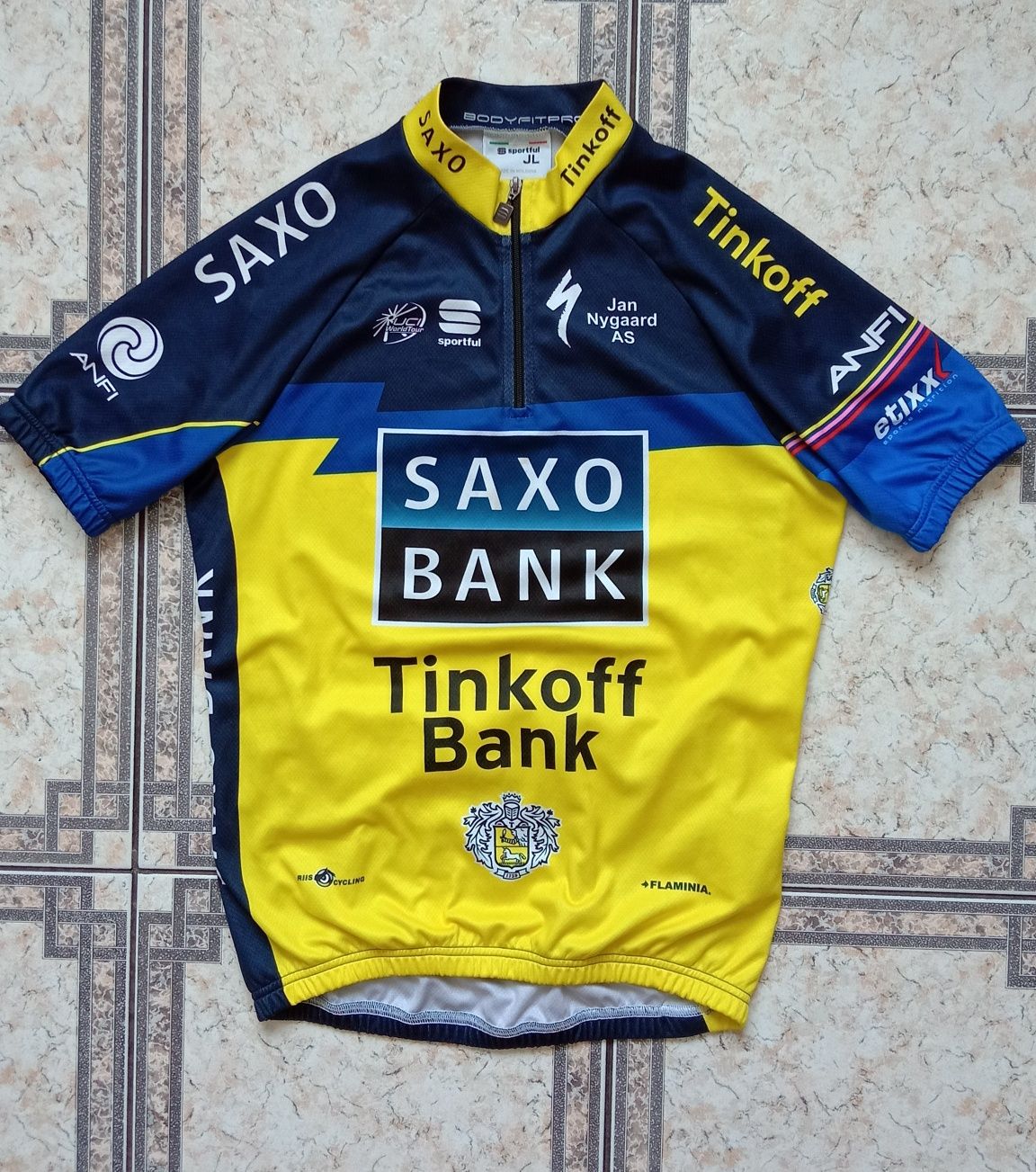 Sportful SaxoBank Tinkoff koszulka rowerowa chłopięca junior L,152-158
