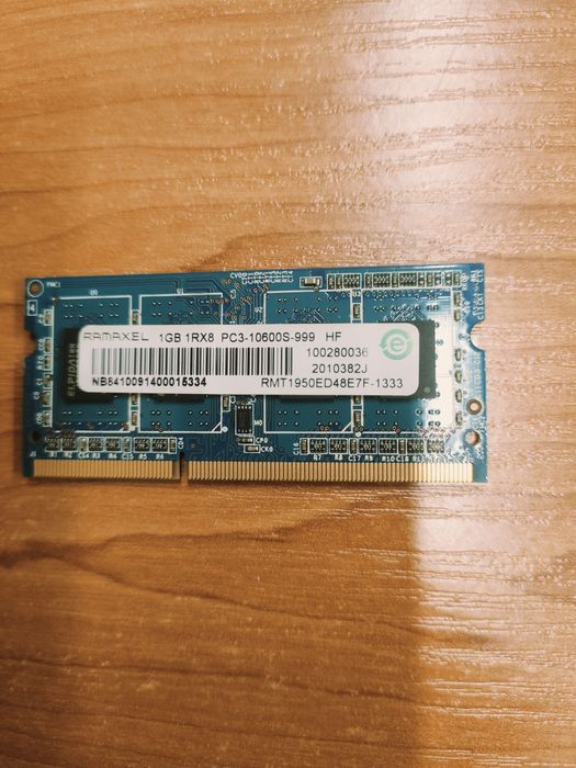Kość RAM Ramaxel 1GB 1Rx8 PC3-10600s-999 hf