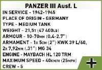 Klocki Cobi 3090 Czołg Panzer Iii Ausf.lhc Ww2 82 El.