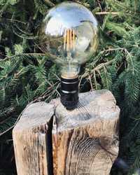 Lampa drewniania hand-made minimalistyczna, industrialna, loftowa