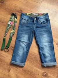 Rybaczki jeansowe jeans + pasek