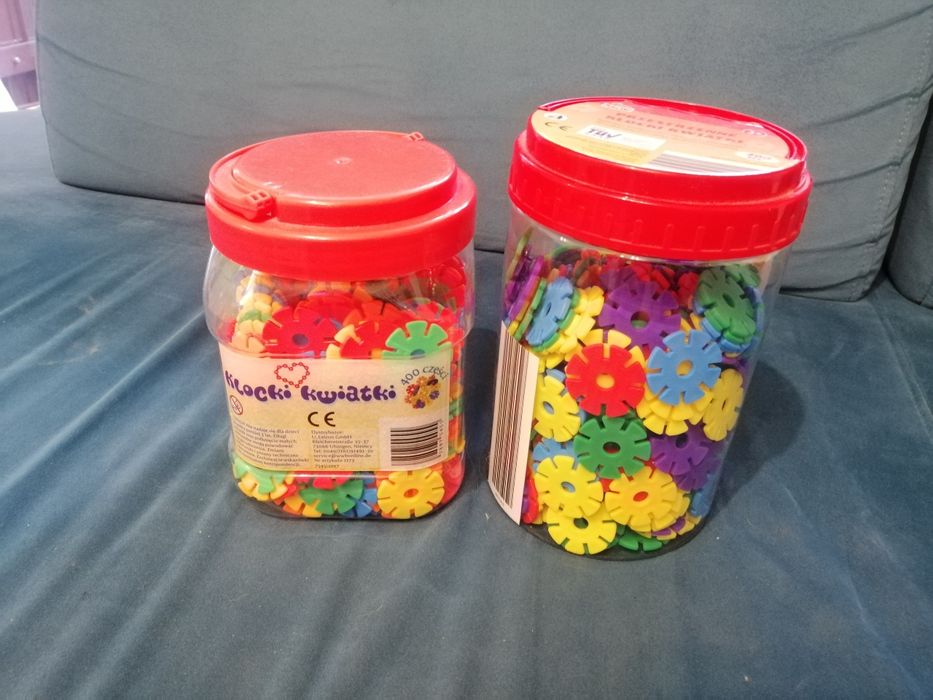 Przestrzenne klocki kwiatki DWA opakowania