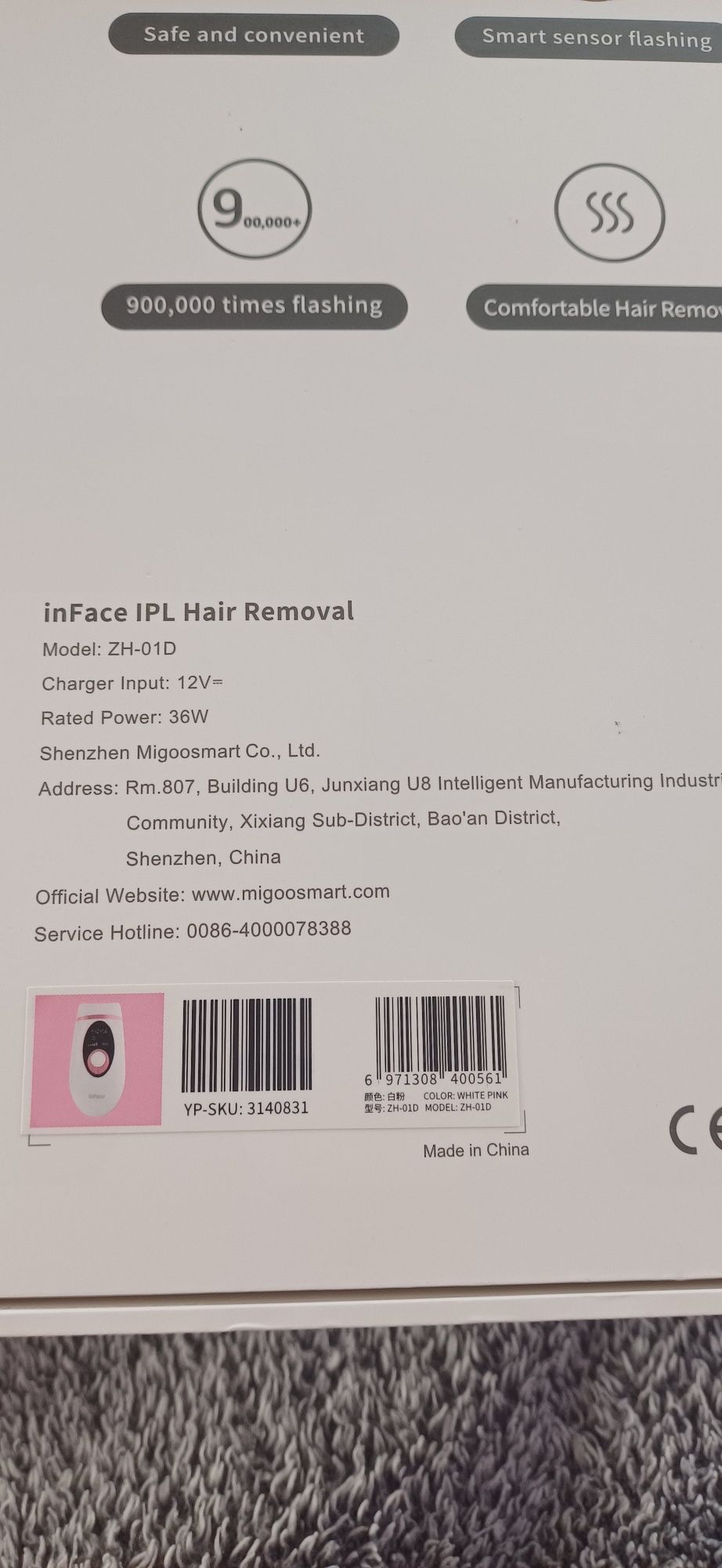 Depilator laserowy IPL wyświetlacz LCD xiaomi in face