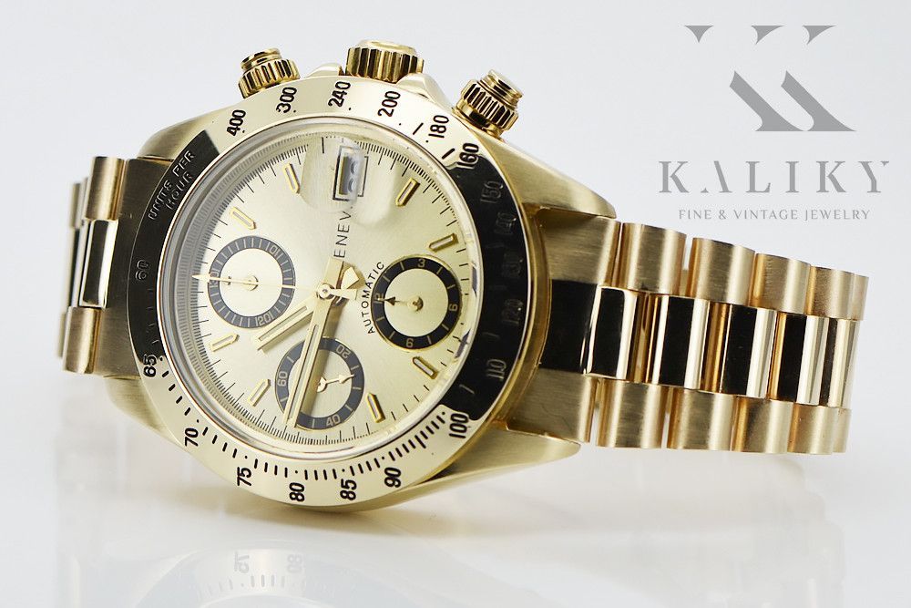 Złoty zegarek z bransoletą męski 14k Geneve mw041y&mbw015y Gdańsk
