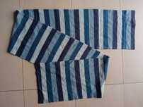 Granatowy Niebieski szalik szal w paski 180 x 24 cm