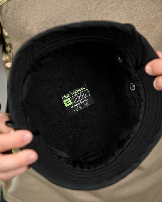 Тактична панама SoftShell чорна 56–58  Панама з липучкою під шеврон