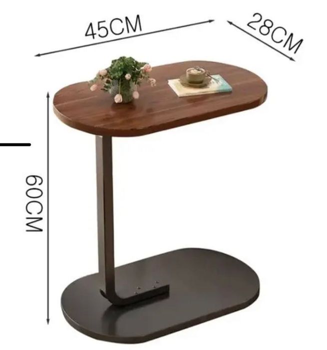 Приліжковий столик Stenson з дерев'яною стільницею 28×45×60