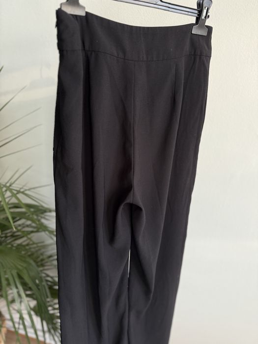 Eleganckie lejące z wysokim stanem spodnie czarne szerokie Lindex 36