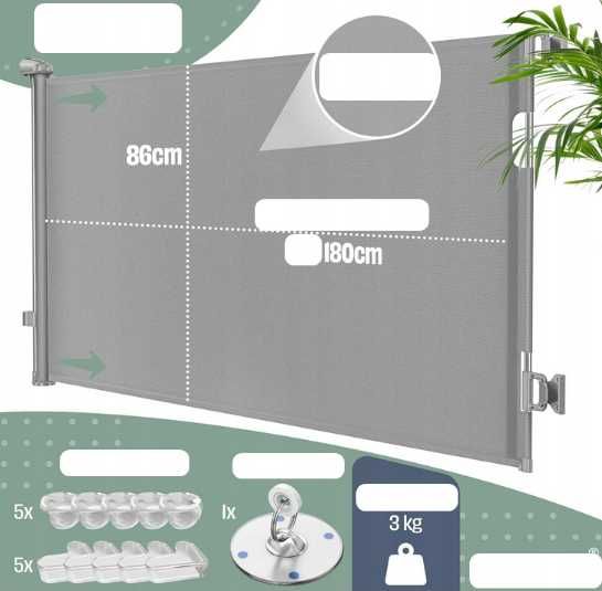 Barierka zabezpieczająca rozsuwana KIDIZ szara