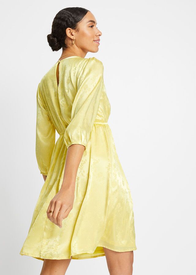 B.P.C sukienka satynowa we wzory żółta r.40