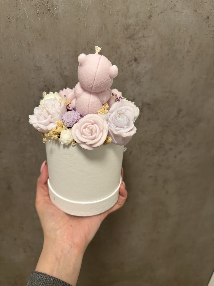 Świece sojowe candle box flower box świeca sojowa stroik komunia