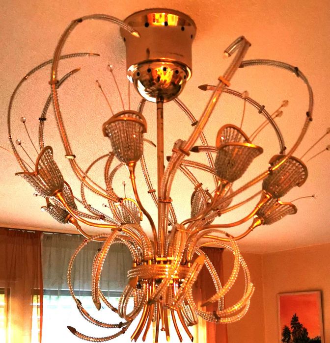 Lustre em cristal de Murano peça única anos 80