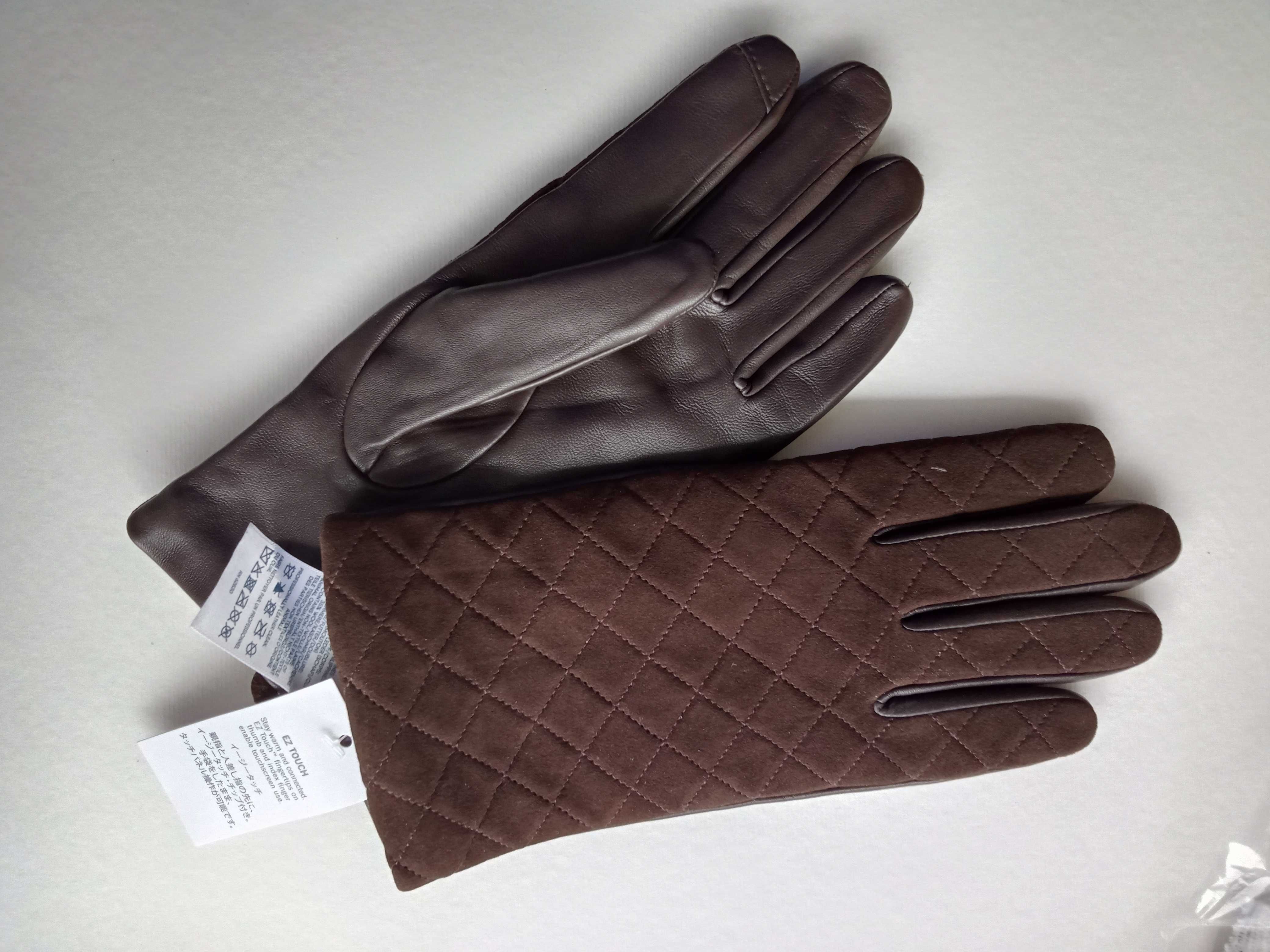 Перчатки Кожа Замша S Lands’ End EZ Touch Screen Quilted Suede Gloves