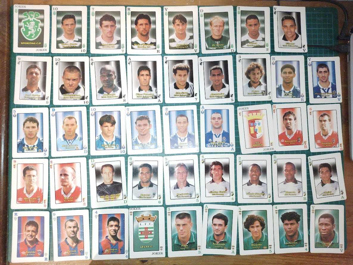 Conjunto coleção cartas / tazos futebol JN época 1997 até 2002
