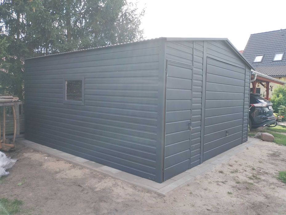 PRODUCENT - Garaże Blaszane - Garaż Blaszany GRAFITOWY  – Maj-Blach