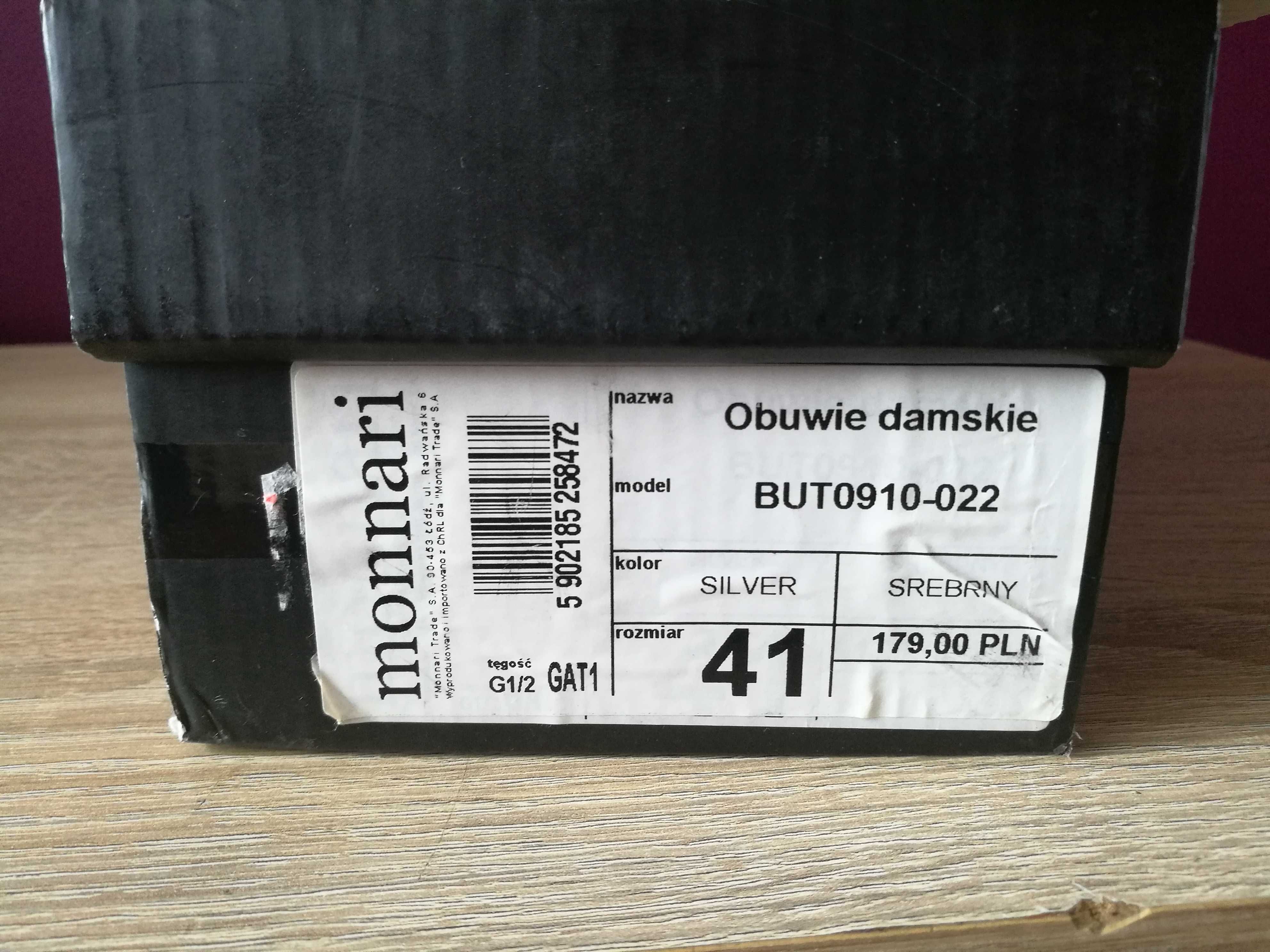 Półbuty Monnari silver 41