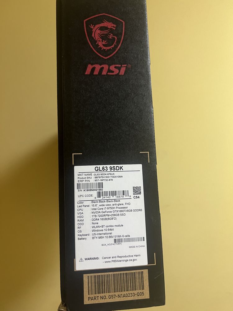 Ноутбук MSI GT63. У відмінному стані.