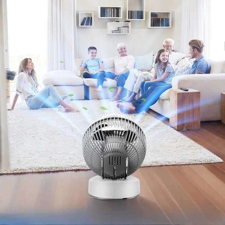Wentylator stołowy biały 4 tryby 3 prędkości z pilotem GQ22