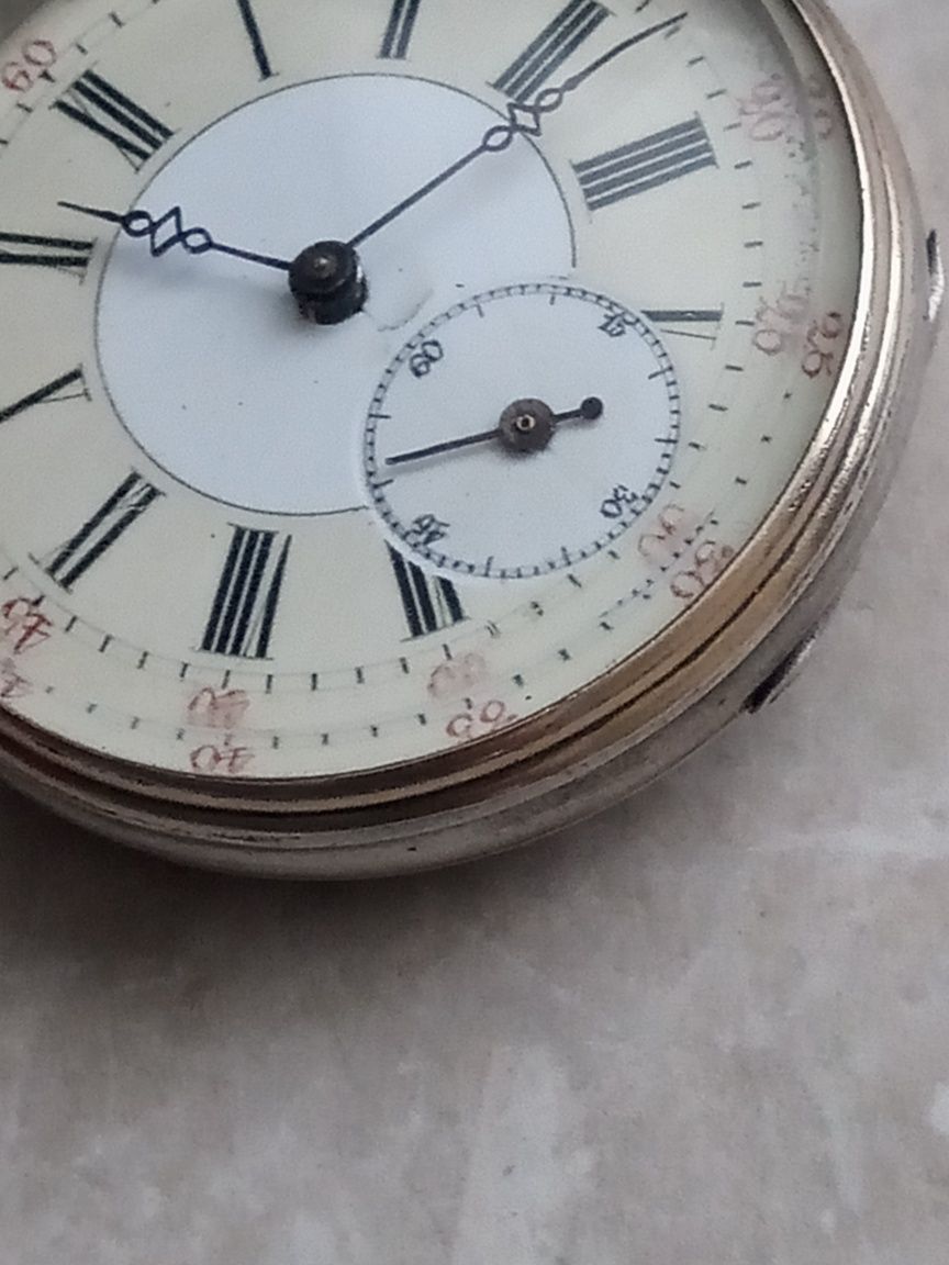 Zegarek kieszonkowy cylinder z etui i dewizka