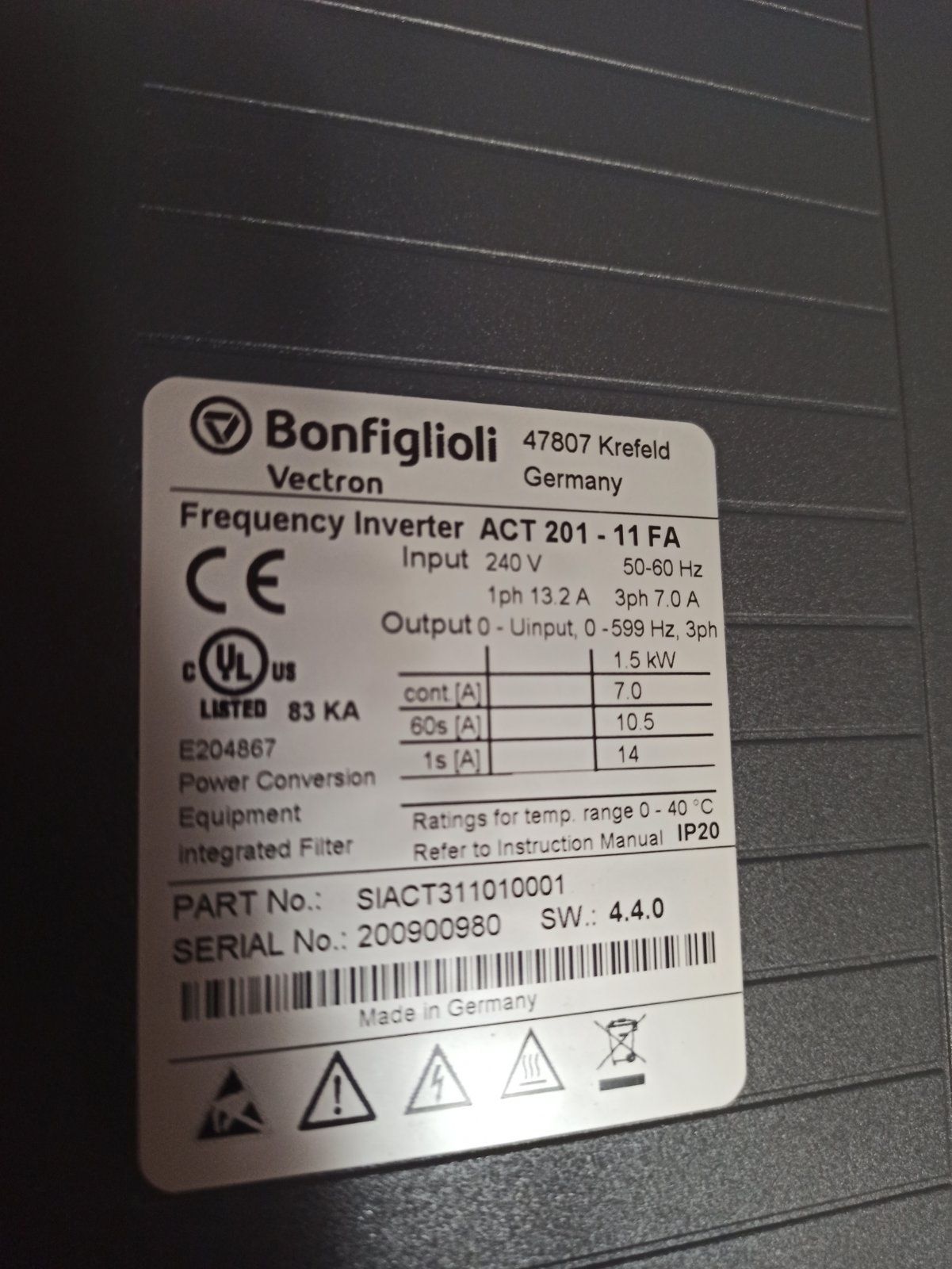 Частотний перетворювач Bonfigloli