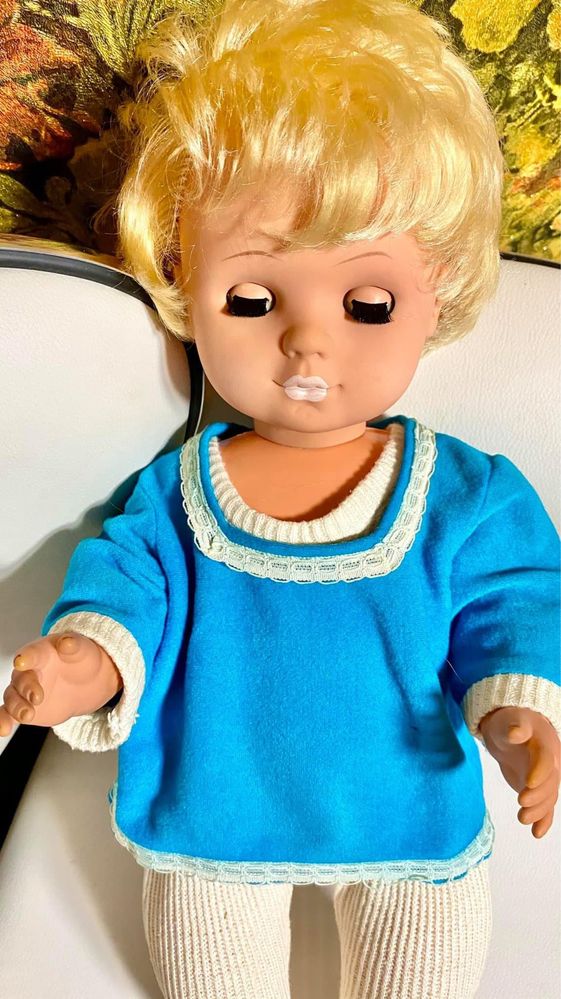 Большая винтажная кукла - пупс гдр.Германия.Новогодние игрушки.Куколка