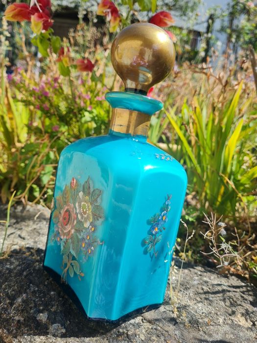 Frasco vintage raro pintado á mão