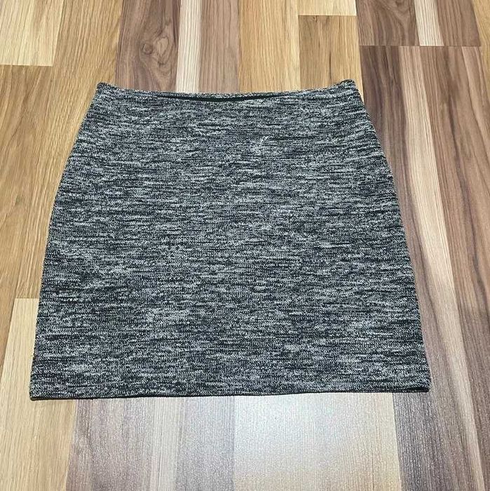 Spódnica dzianinowa szara jesienna melanż Esprit M 38 mini