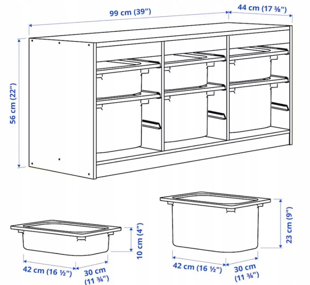 Regał bialy 100x44  IKEA Trofast kuwety