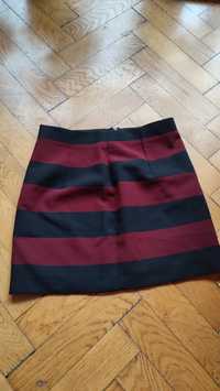 Spódnica Zara paski bordowa czarna