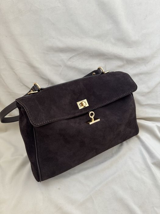 Сумка жіноча середня з натруальної замші