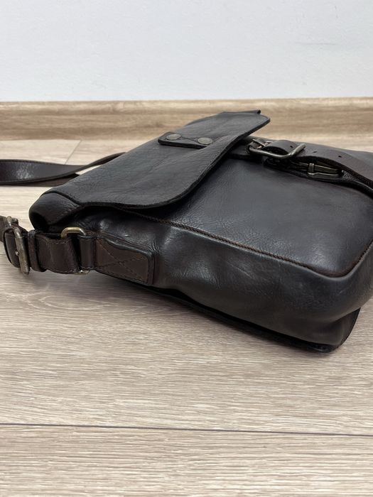 шкіряна сумка крос боді месенжер поштарка коричнева чоловіча жіноча