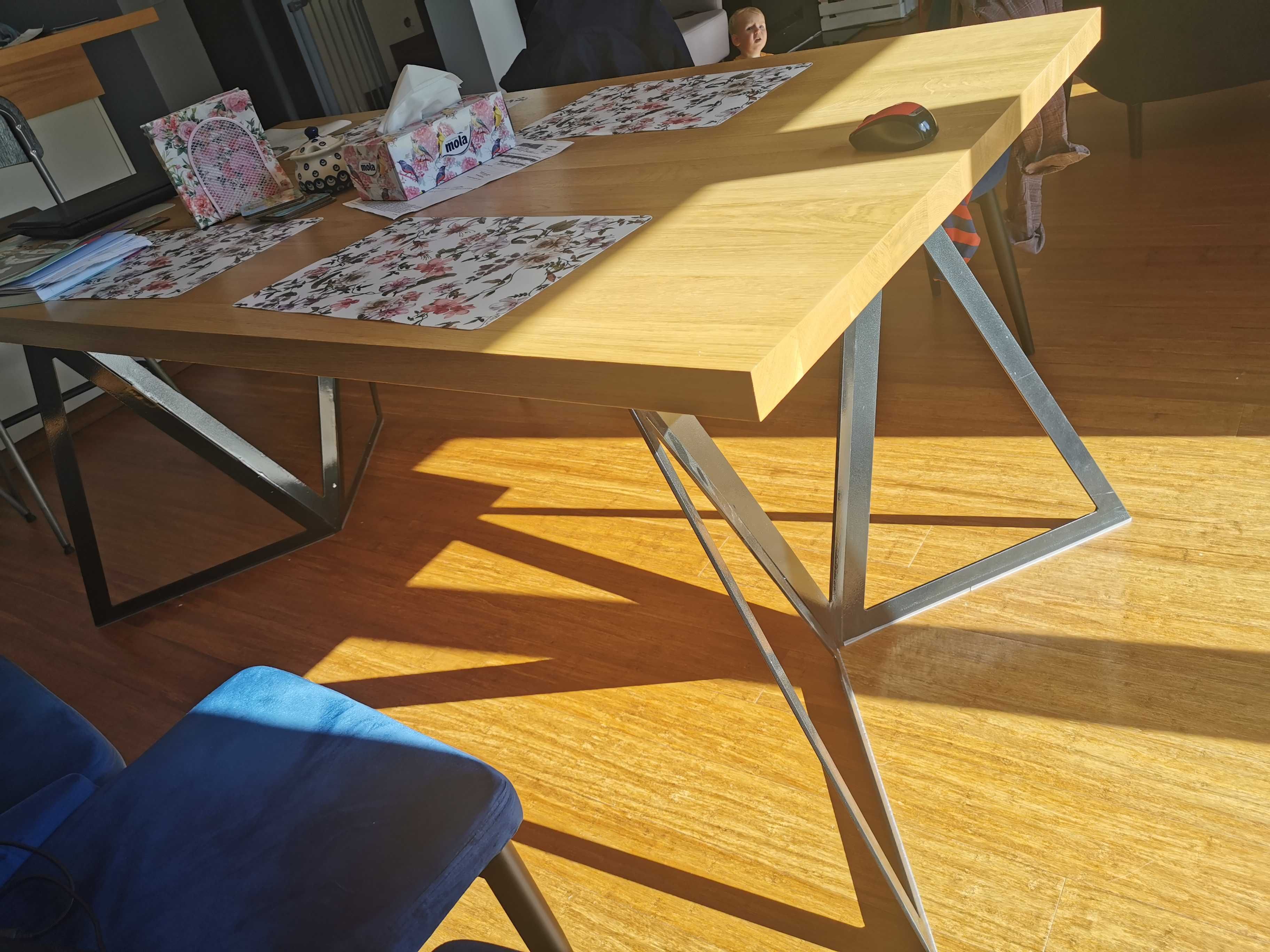 Stół Sherwood sharewood customform stalowa noga dębowy blat