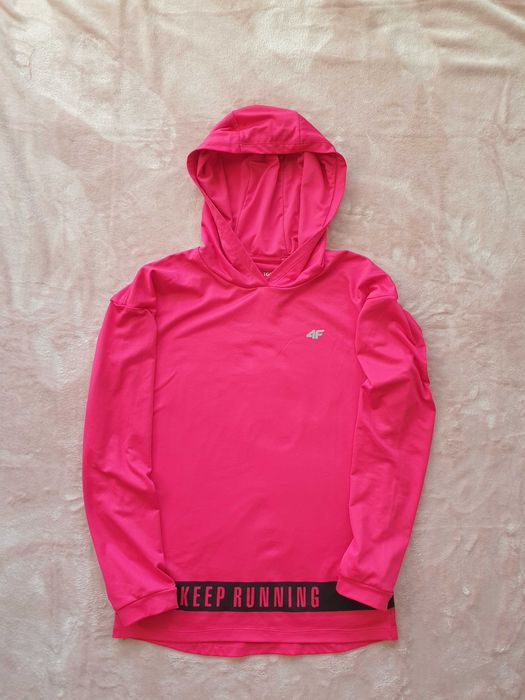 Bluza z kapturem sportowa różowa 4F