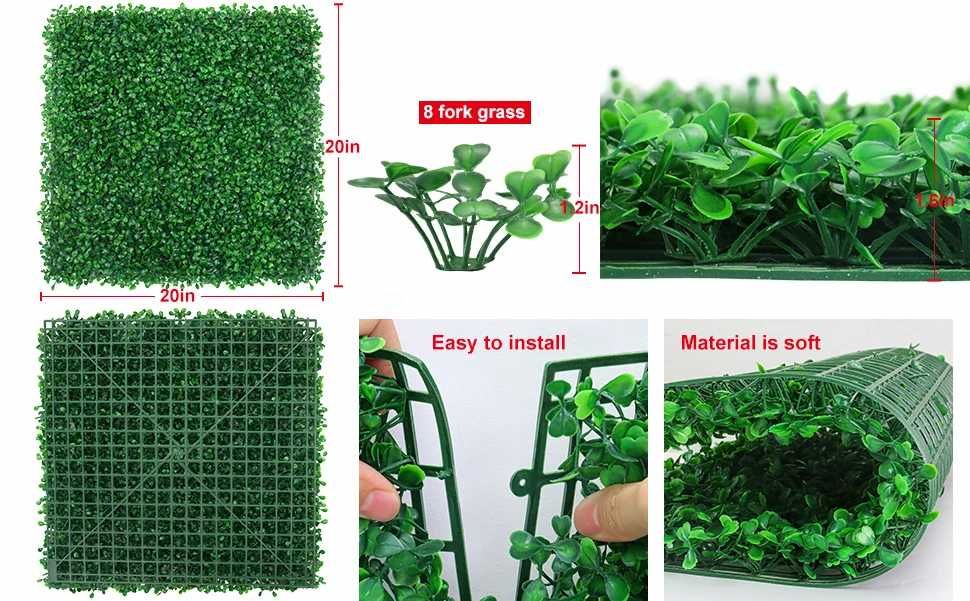 Plantas artificiais grama parede