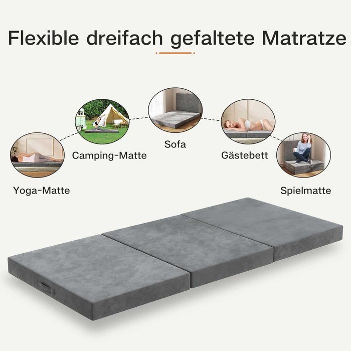 Nowy Materac Składany Turystyczny 140x195x15cm Memory Foam