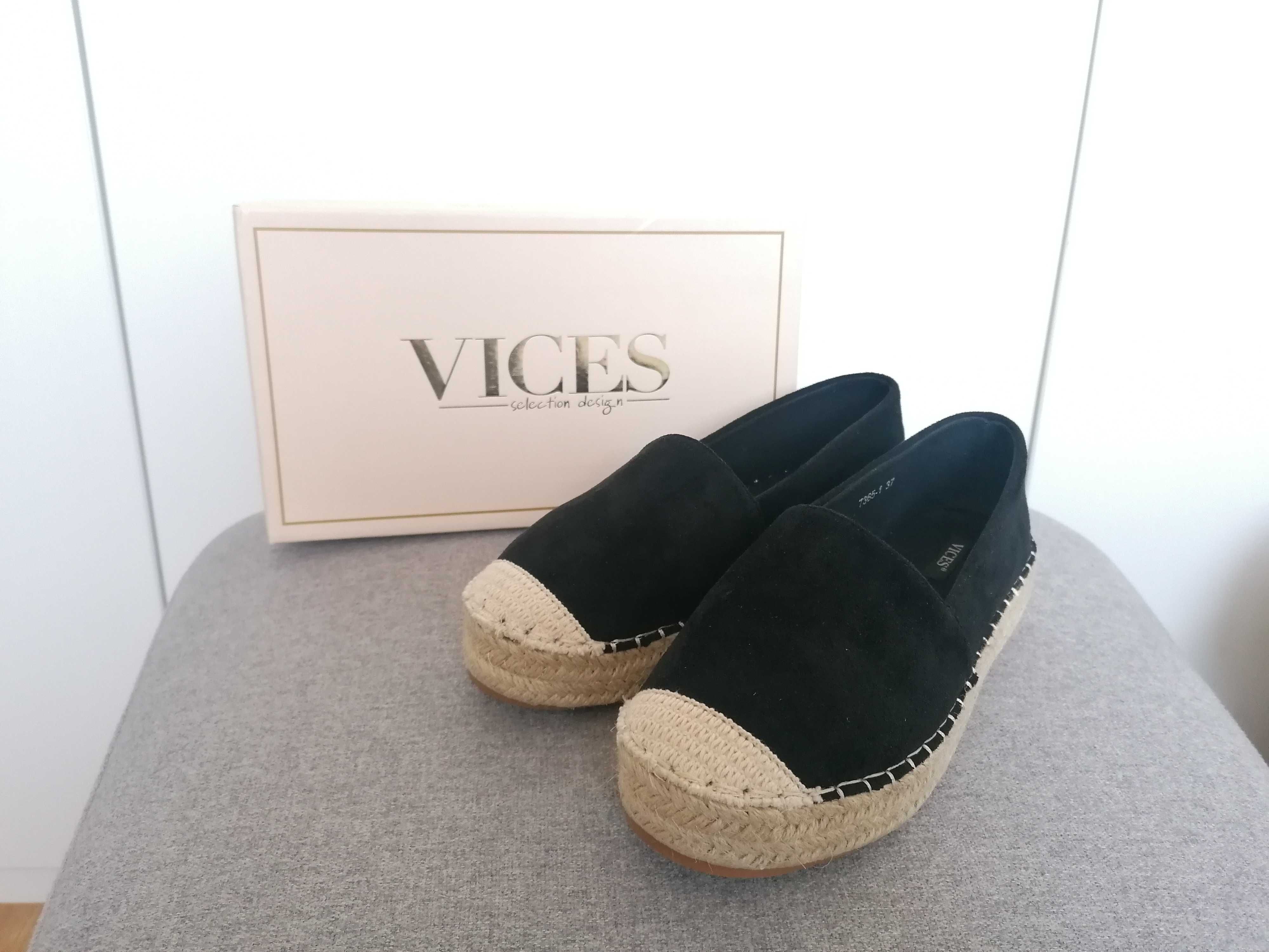 Espadryle platforma na platformie Vices czarne 37