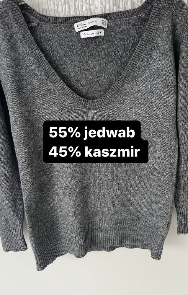 Sweter zara jedwab kaszmir