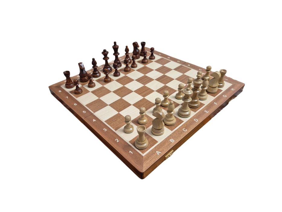 Drewniane Szachy Fornirowane 48x48 cm
