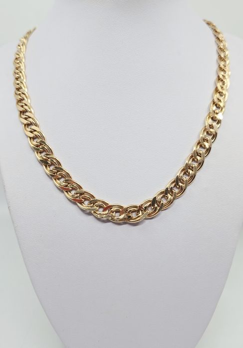 Złoty łańcuszek splot mona lisa próba 585 14k Używany dmuchany