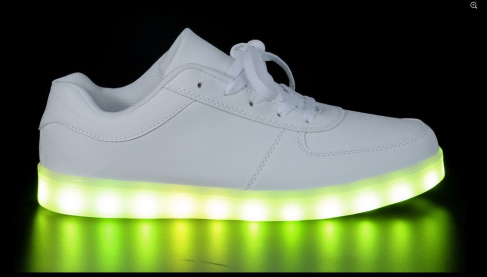 Buty świecące LED - Białe z Brokatem dla dzieci i młodzieży 36 37 38