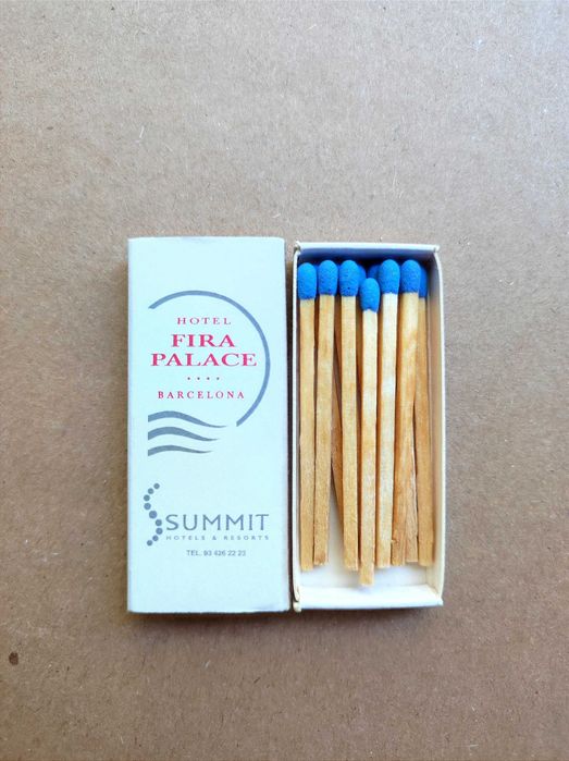 Caixa fósforos antigo (fechado) Hotel Fira Palace (Barcelona, Espanha)