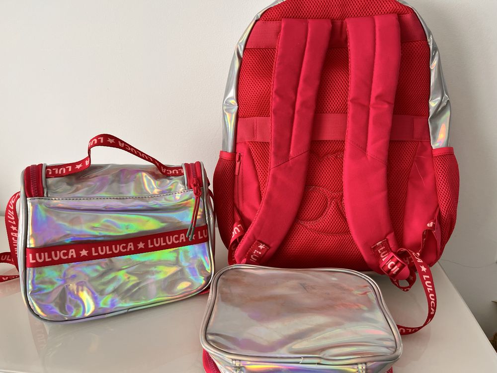 Mochila , lancheira e estojo Luluca